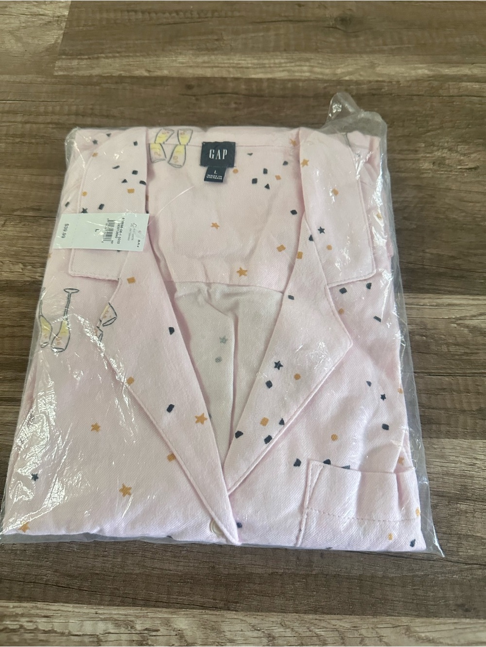 GAP Light Pink Star & Confetti Pajama Top